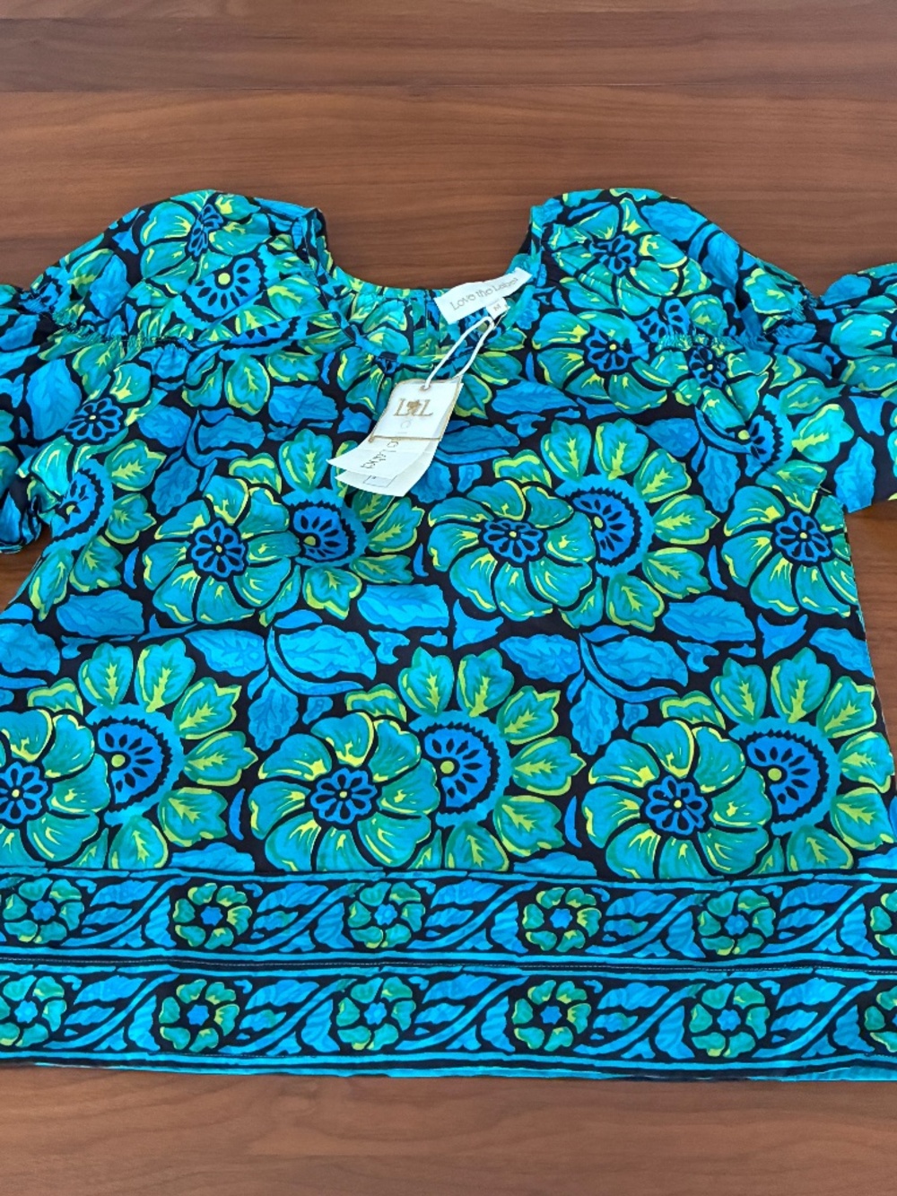 Love the Label NWT Mauve Floral Cotton Blouse Medium